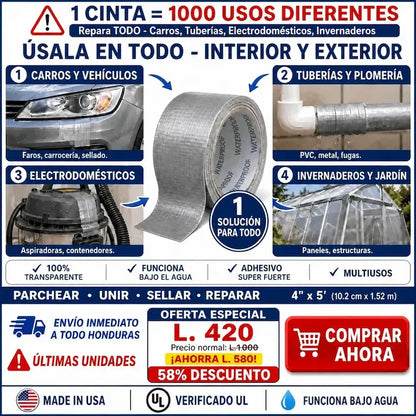 HydroStop Pro – Cinta Selladora Impermeable de Alta Resistencia Amazon con garantía extendida