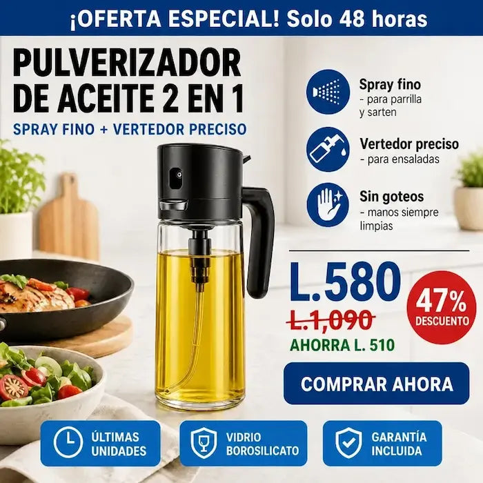 OilSpray Pro – Pulverizador Premium para Aceite y Cocina AMAZON CON GARANTIA Y CERTIFICACION