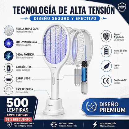 ZapBug Pro™ – Raqueta Eléctrica Anti-Insectos