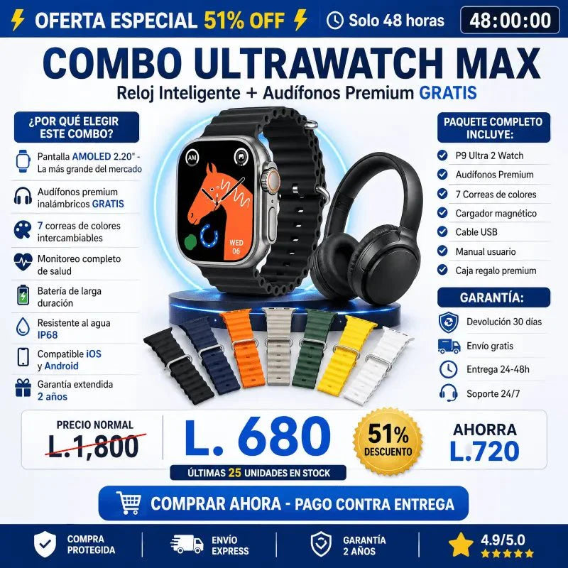 COMBO UltraWatch Max Kit con garantía extendida 2 años