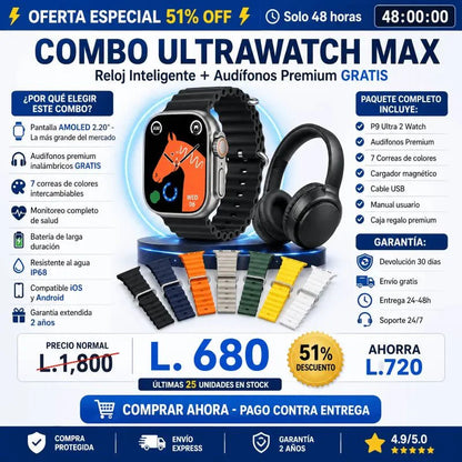 COMBO UltraWatch Max Kit con garantía extendida 2 años