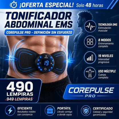 CorePulse Pro™ – Tonificador Abdominal EMS