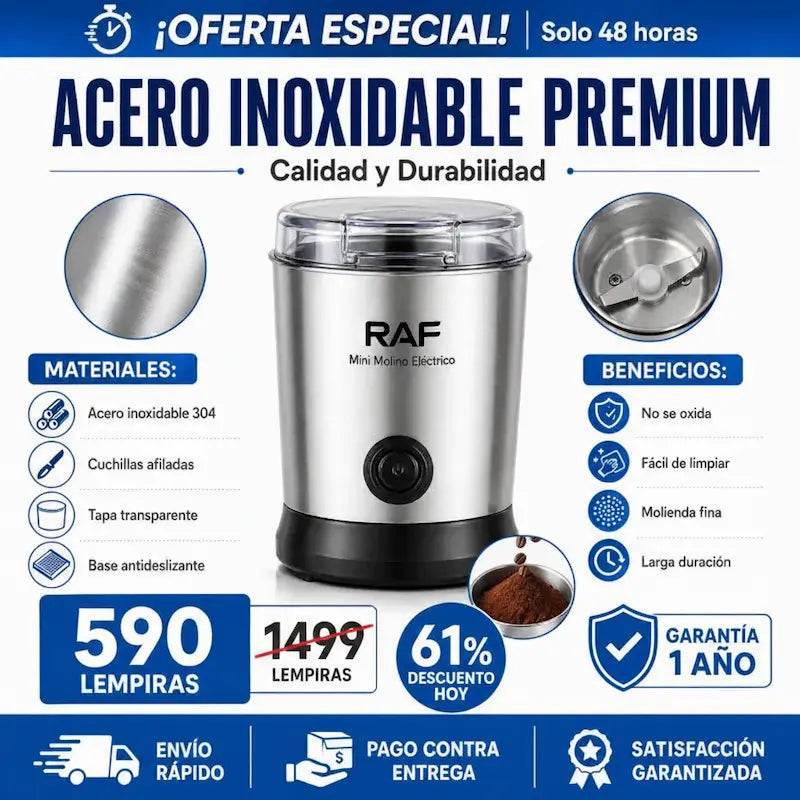 MINI MOLINO ELÉCTRICO DE ACERO INOXIDABLE (GRANOS / MAÍZ / Y MAS ) MAS GARANTIA INCLUIDA