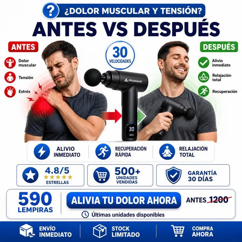 PowerRelax 6-in-1 – Pistola de Masaje Muscular Portátil Amazon con Garantía y Certificación